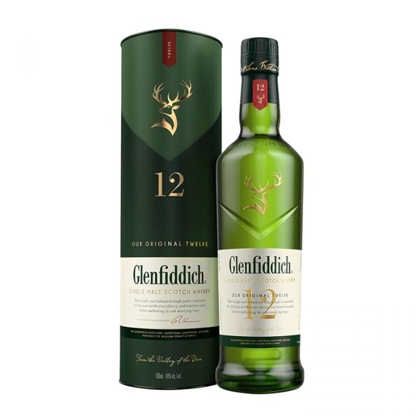 Glenfiddich 12 Years Single Malt Scotch Whisky (700ml), box