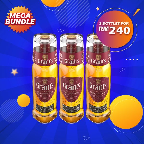Mega Big Bundle - Grant's Triple Wood Blended Scotch [Glass] [750ML] x 3