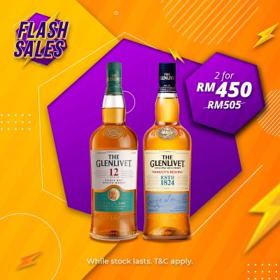 Flash Sale - Glenlivet Founder's & 12 Years Speyside [1000ML]