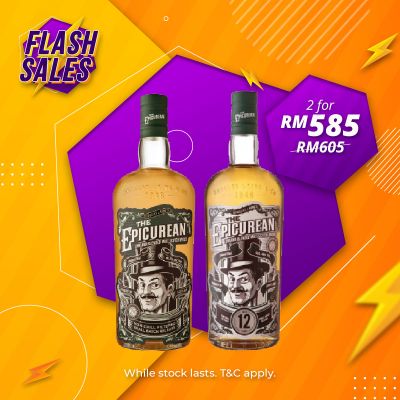 Flash Sale - The Epicurean 12 Years & Lowland Blended Malt Scotch [700ML]