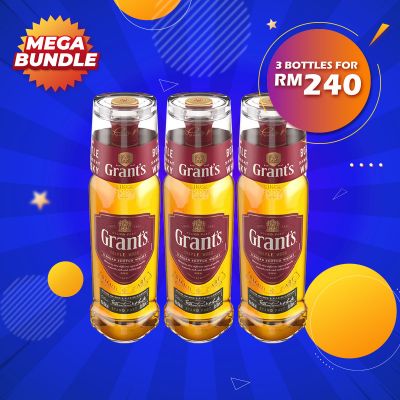 Mega Big Bundle - Grant's Triple Wood Blended Scotch [Glass] [750ML] x 3